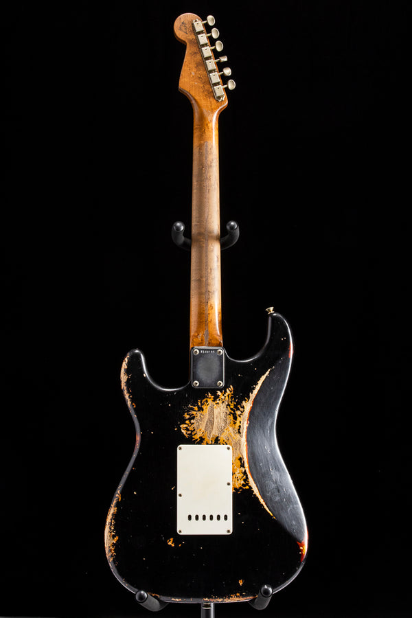 Fender Custom Shop 50's Strat Heavy Relic Black over Violin Burst Mast
