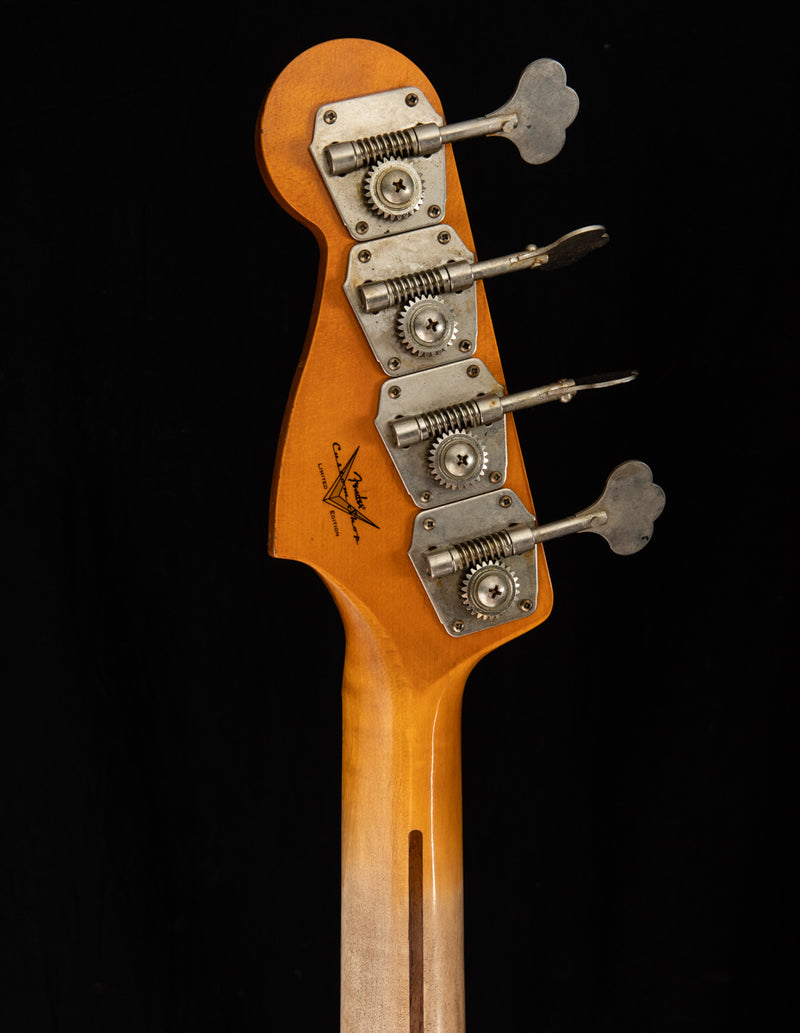 Fender Custom Shop 1958 Precision Bass Relic Aged Olympic White Over Chocolate 3-Tone Sunburst