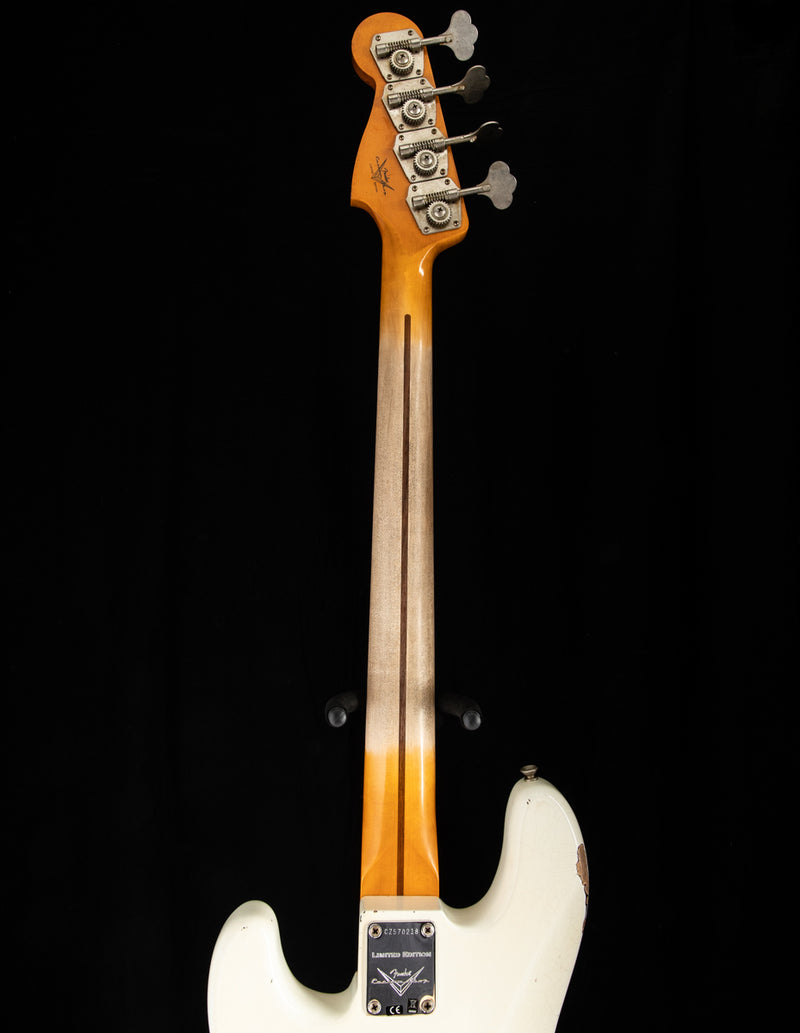 Fender Custom Shop 1958 Precision Bass Relic Aged Olympic White Over Chocolate 3-Tone Sunburst