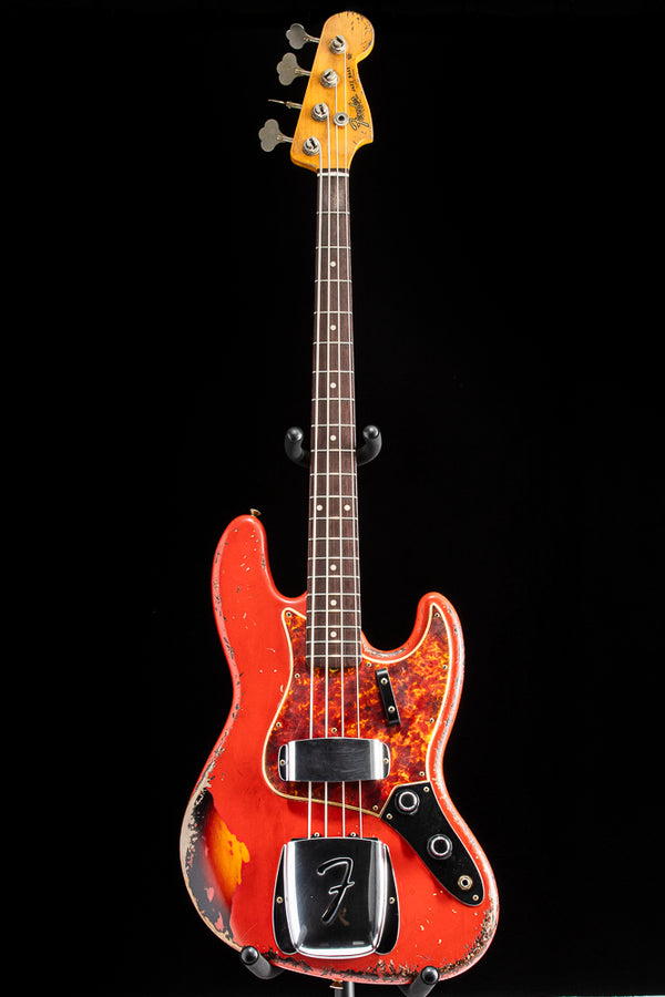 Fender Custom Shop '61 Jazz Bass Aged Fiesta Red over 3-Tone Sunburst