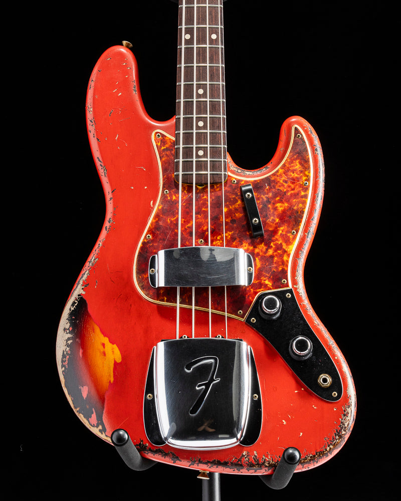 Fender Custom Shop '61 Jazz Bass Aged Fiesta Red over 3-Tone Sunburst