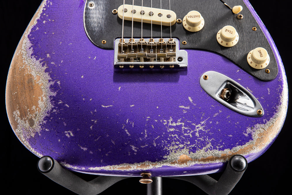 ☆Ultimate Relic Multilayer Stratocaster Fender Custom Shop 60's Strat Ultimate Relic Purple Metallic over Silv