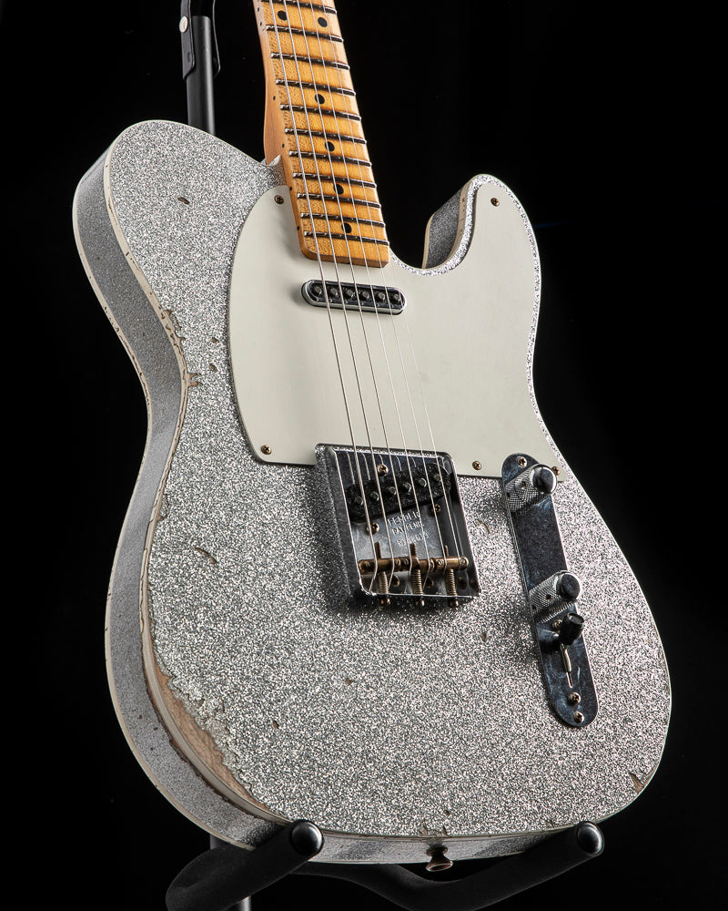 Tele Pattern Silver Fender Custom Shop Tomatillo Tele Relic Aged Silver Sparkle