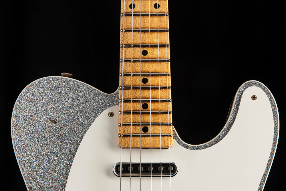 Tele Pattern Silver Fender Custom Shop Tomatillo Tele Relic Aged Silver Sparkle