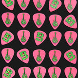 Brian's Guitars Limited Edition Hot Pink Zombie Picks 5 Pack Plus Sticker