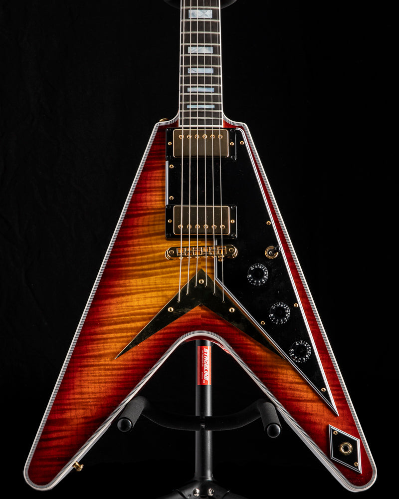 Gibson Custom M2M Flying V Custom Figured Factory Burst