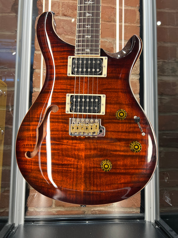 Paul Reed Smith SE Custom 24 Semi-Hollow Piezo Orange Tiger Smokeburst