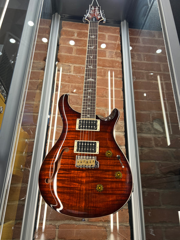 Paul Reed Smith SE Custom 24 Semi-Hollow Piezo Orange Tiger Smokeburst