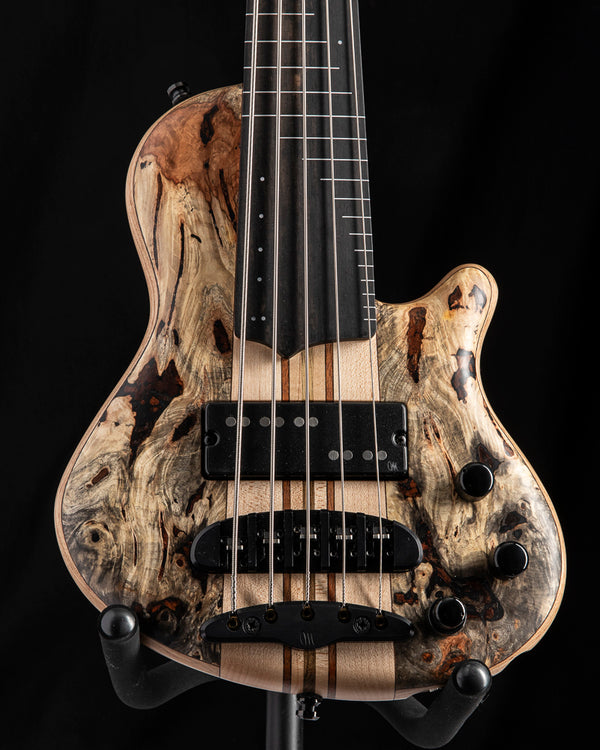 Mayones Cali 5 Fretless Buckeye Burl