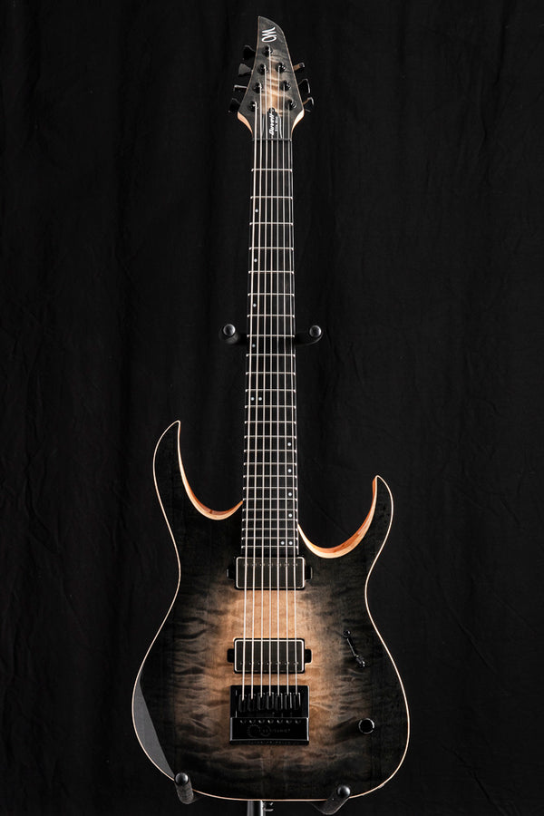 Mayones Duvell Elite 4Ever 7 Trans Natural Fade Black Burst Out Gloss
