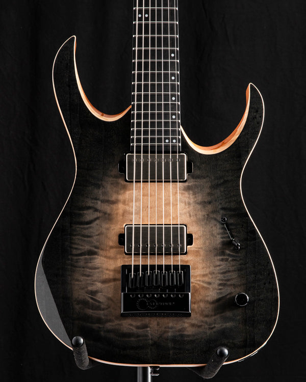 Mayones Duvell Elite 4Ever 7 Trans Natural Fade Black Burst Out Gloss