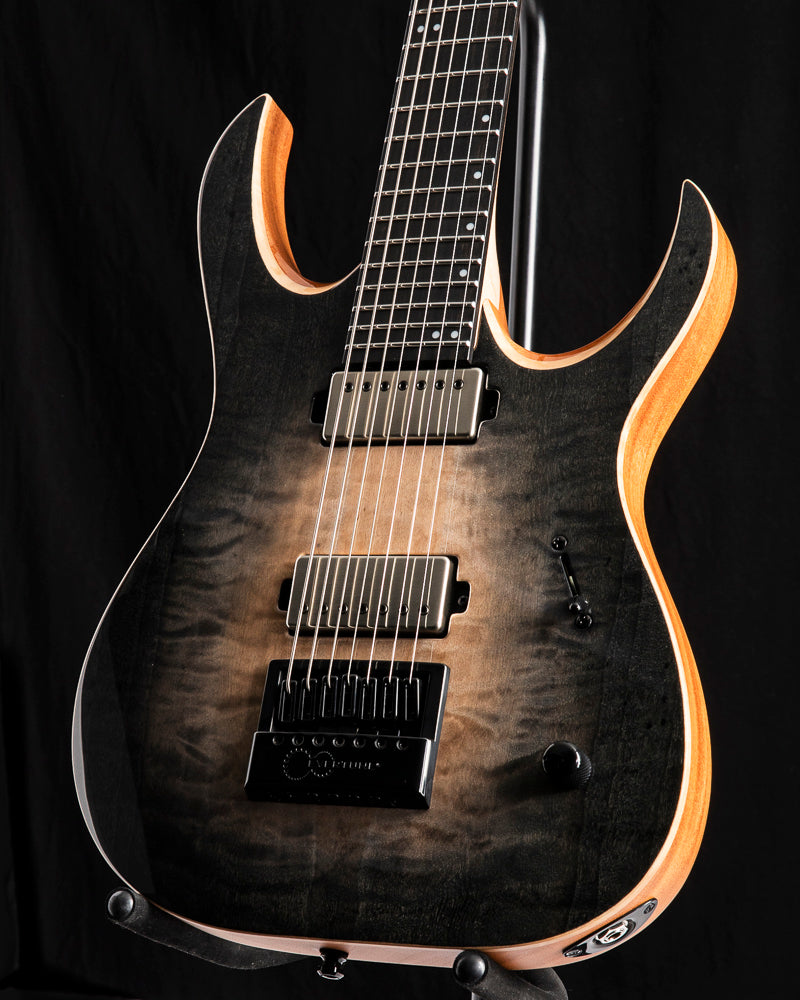 Mayones Duvell Elite 4Ever 7 Trans Natural Fade Black Burst Out Gloss