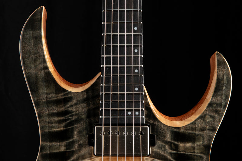 Mayones Duvell Elite 4Ever 6 Trans Natural Fade Black Burst Out Gloss