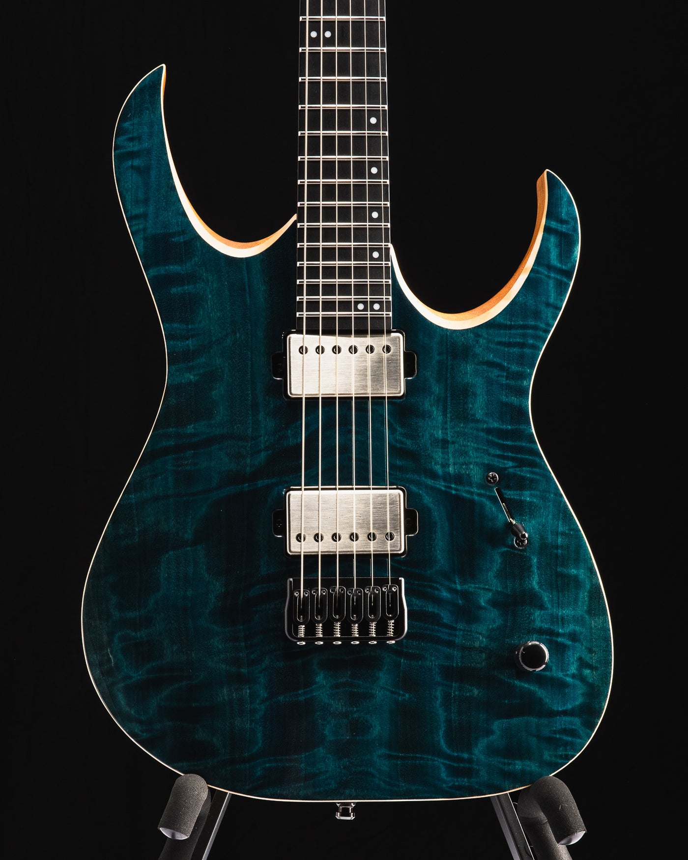 Mayones Duvell Elite 6 Curly Poplar Turquoise - Brian's Guitars