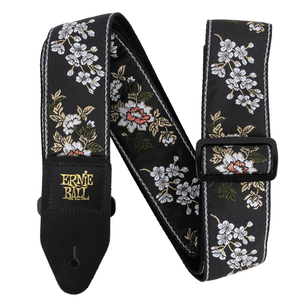 Ernie Ball Classic Jacquard Guitar Strap White Blossom