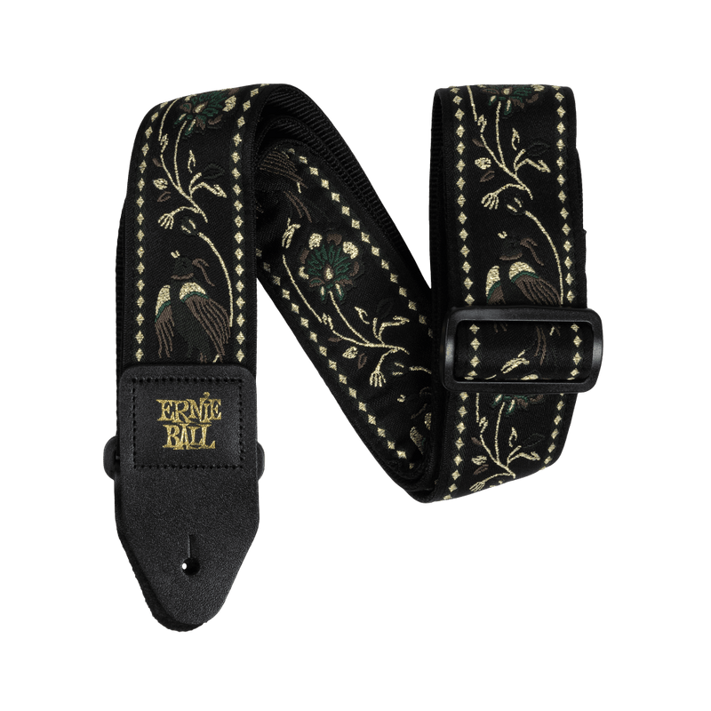 Ernie Ball Classic Jacquard Guitar Strap Black Pleasant Pheasant