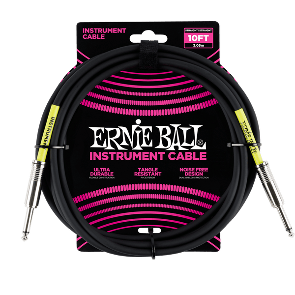 Ernie Ball P06048 Classic Instrument Cable Straight/Straight 10ft Black