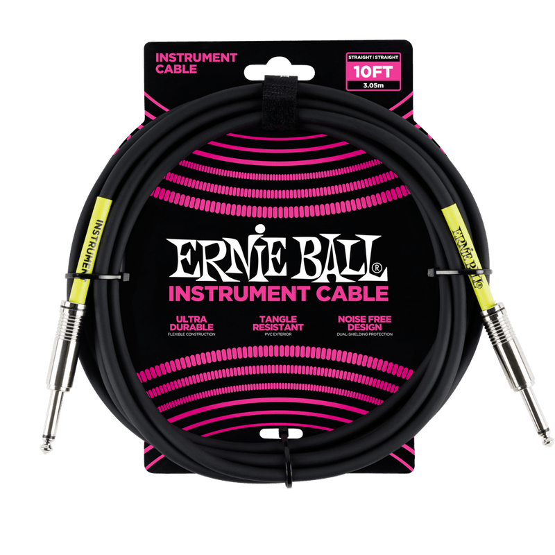 Ernie Ball P06048 Classic Instrument Cable Straight/Straight 10ft Black