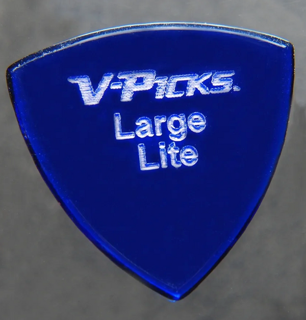 V Picks Large Pointed Lite Sapphire Blue