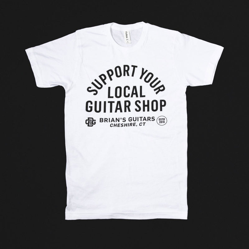 Brian's Guitars "Shop Local" White T-Shirt