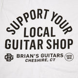 Brian's Guitars "Shop Local" White T-Shirt