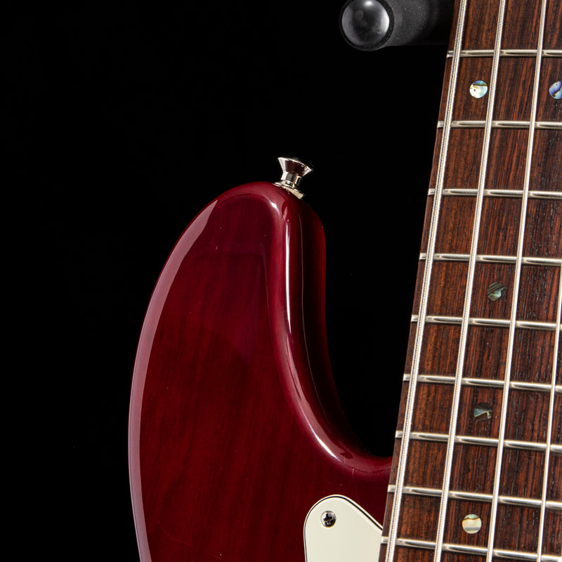 Used Fender American Deluxe Jazz Bass Crimson Red Transparent