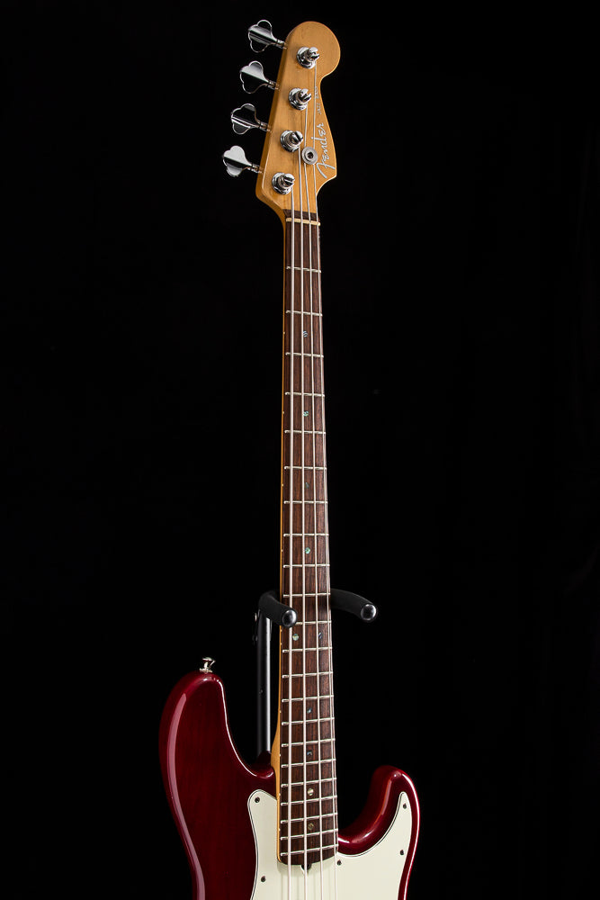 ジャンク American Deluxe Jazz Bass プリアンプ Used Fender American Deluxe Jazz Bass Crimson Red Transparent