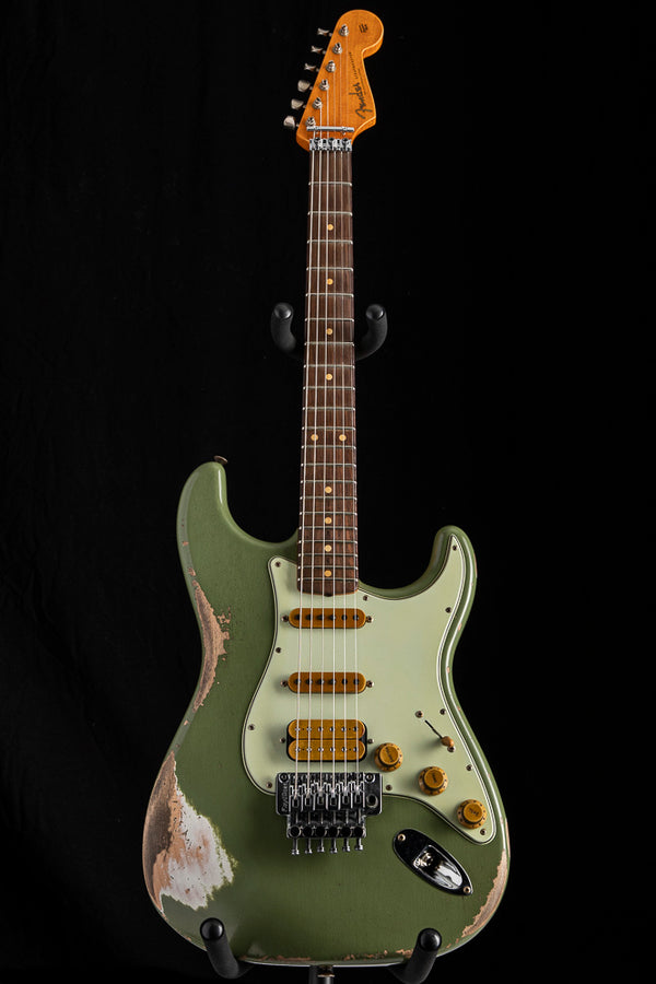 Used Fender Custom Shop Alley Cat Strat Heavy Relic Floyd Rose Drab Green