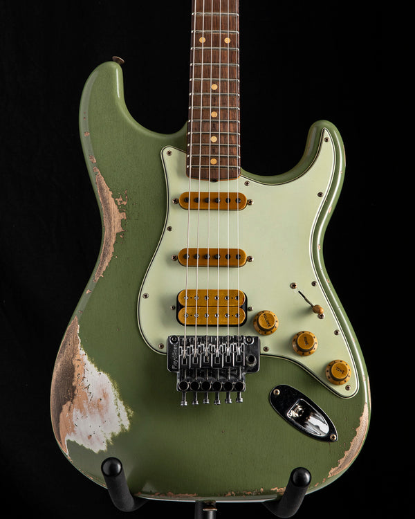 Used Fender Custom Shop Alley Cat Strat Heavy Relic Floyd Rose Drab Green