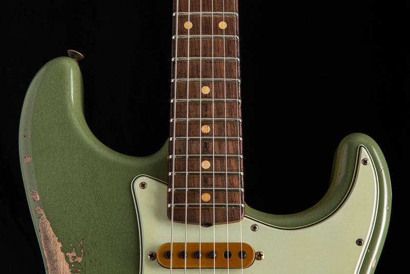 Used Fender Custom Shop Alley Cat Strat Heavy Relic Floyd Rose Drab Green