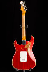 Used Fender Custom Shop '63 Strat Heavy Relic Crimson Transparent