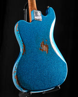 Used Fender Custom Shop Bass VI Ash Heavy Relic Blue Sparkle over 2-Color Sunburst