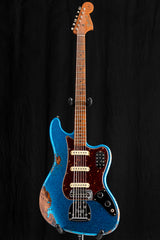 Used Fender Custom Shop Bass VI Ash Heavy Relic Blue Sparkle over 2-Color Sunburst
