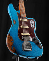 Used Fender Custom Shop Bass VI Ash Heavy Relic Blue Sparkle over 2-Color Sunburst