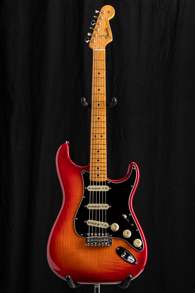 Used Fender Rarities Flame Ash Top Stratocaster Plasma Red Burst
