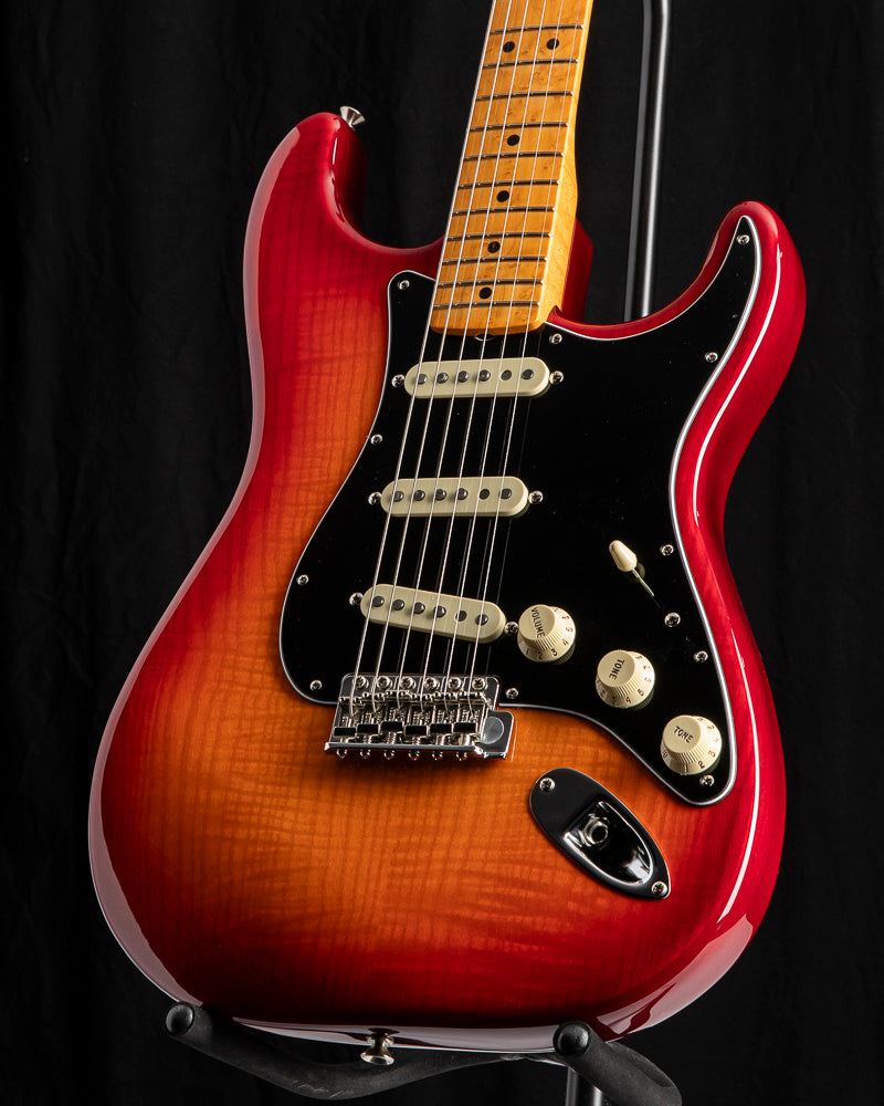 Used Fender Rarities Flame Ash Top Stratocaster Plasma Red Burst