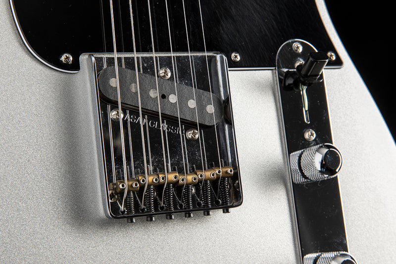 Used G&L Custom ASAT Classic Silver Metallic Satin Frost
