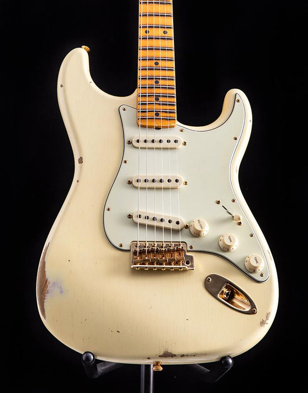 Used Fender Custom Shop 1962 Relic Bone Tone Stratocaster Aged Vintage White Limited