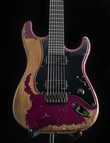 Fender Custom Shop 7 String Stratocaster Heavy Relic Metallic Purple Masterbuilt by Carlos Lopez