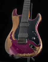 Fender Custom Shop 7 String Stratocaster Heavy Relic Metallic Purple Masterbuilt by Carlos Lopez