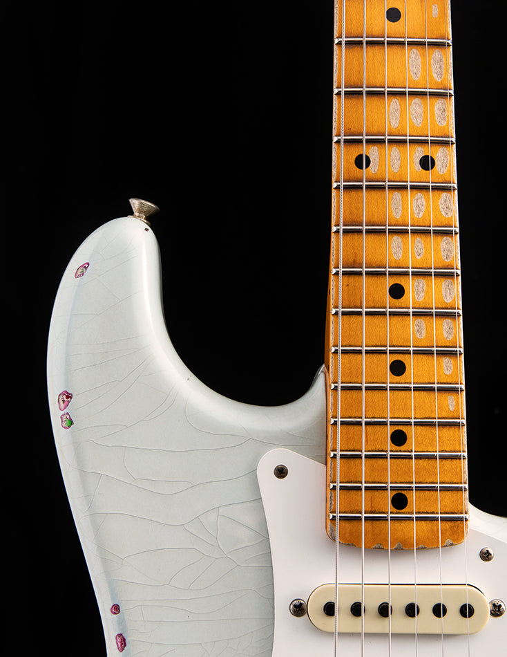 Used Fender Custom Shop 1957 Heavy Relic Stratocaster Sonic Blue Over Pink Paisley