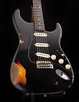 Fender Custom Shop Dual Mag II Stratocaster Relic Aged Black Over 3 Tone Sunburst LTD