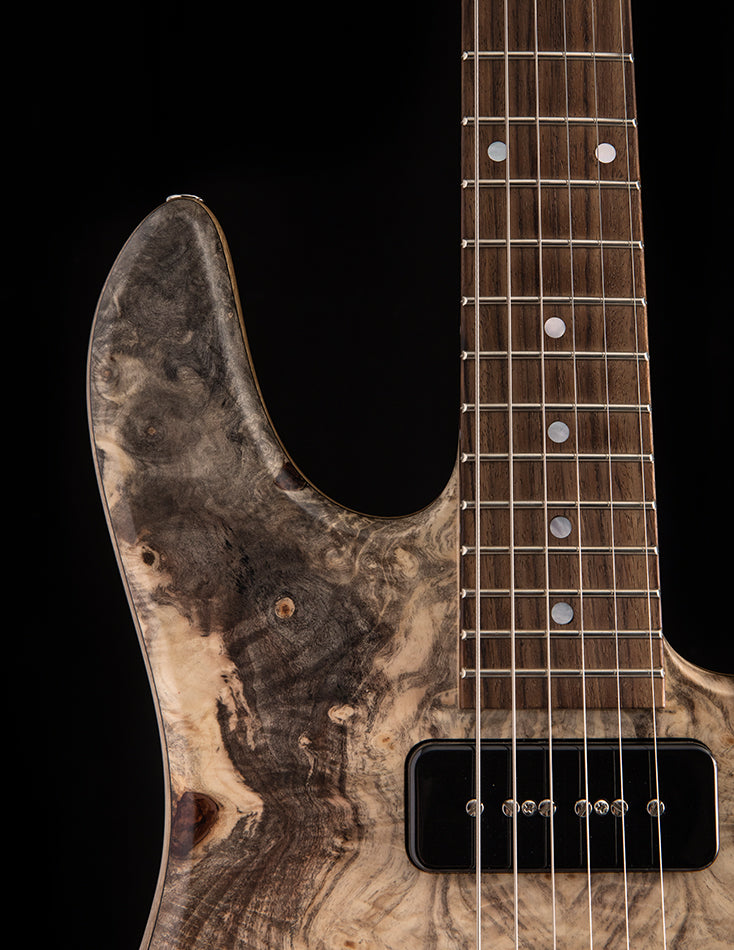 Used Fodera Monarch P90 Buckeye Burl