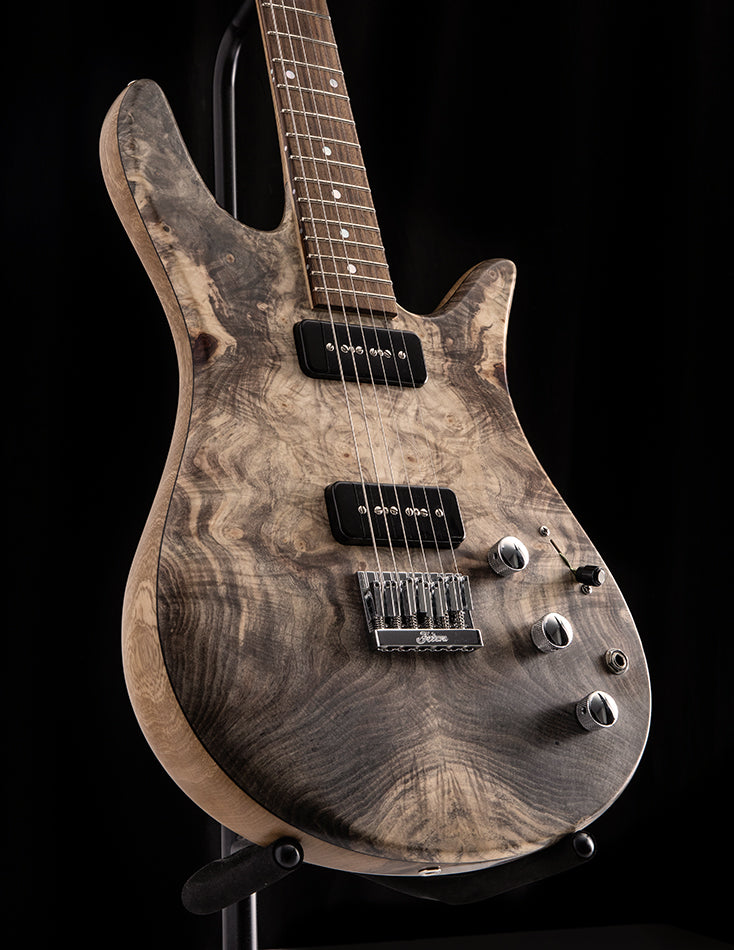 Used Fodera Monarch P90 Buckeye Burl