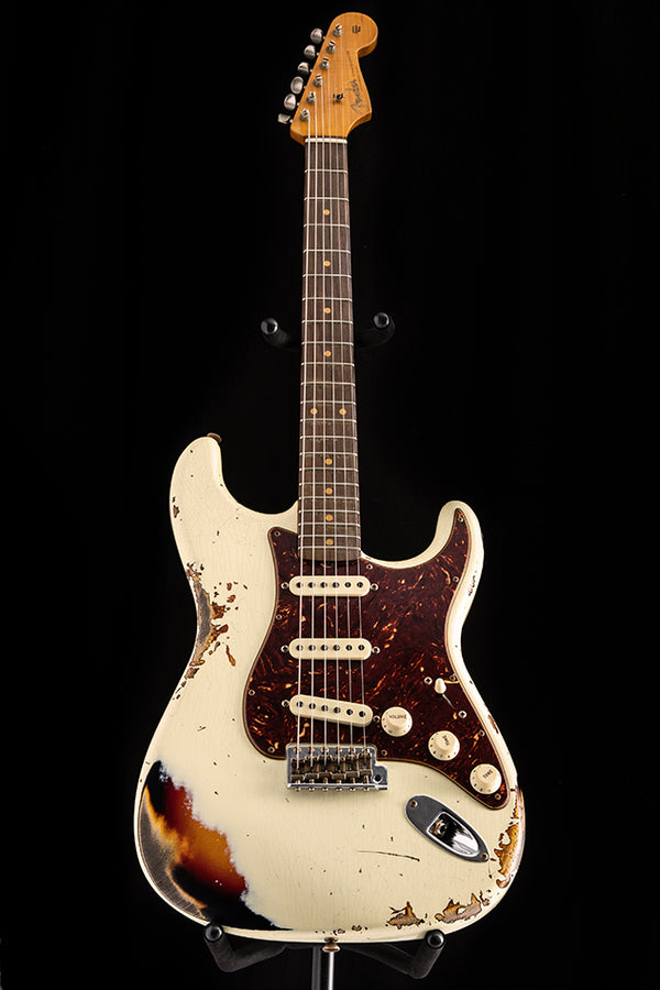 Fender Custom Shop 1961 Heavy Relic Stratocaster Limited Aged Vintage White Over 3 Tone Sunburst