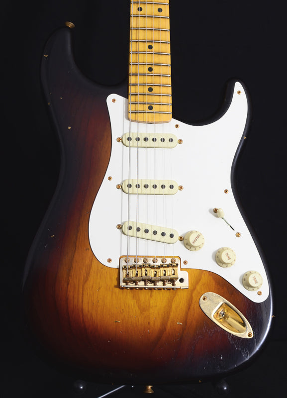 Fender Custom Shop 1957 Journeyman Relic Stratocaster Wide Fade 2 Tone Sunburst-Brian's Guitars