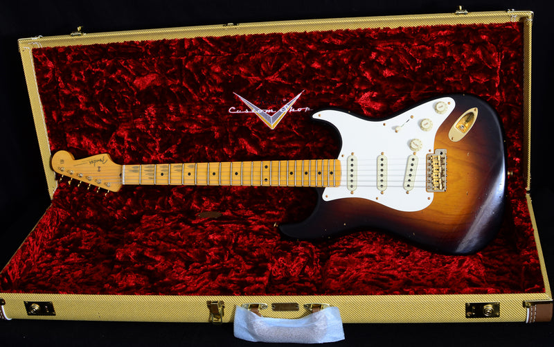 Fender Custom Shop 1957 Journeyman Relic Stratocaster Wide Fade 2 Tone Sunburst-Brian's Guitars