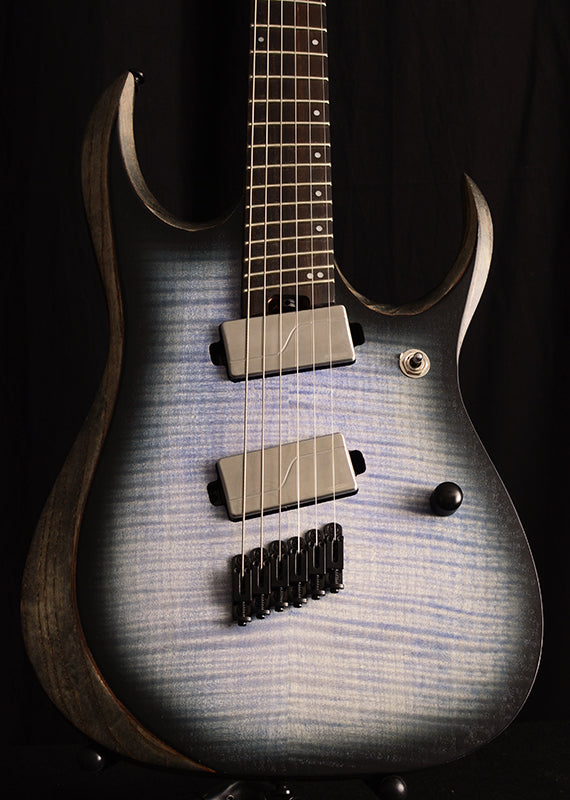 Used Ibanez RGDIM6FM Iron Label Series Multi-Scale Electric Guitar Cerulean Blue Burst Flat-Brian's Guitars