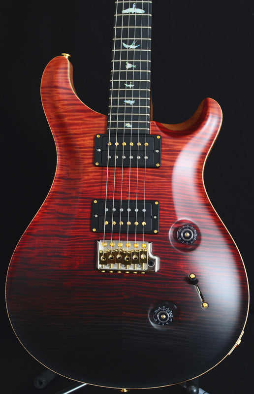 Paul Reed Smith Wood Library Custom 24 Satin Fire Red Black Fade-Brian's Guitars