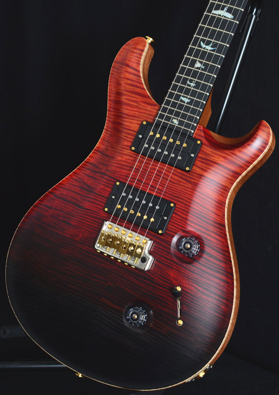 Paul Reed Smith Wood Library Custom 24 Satin Fire Red Black Fade-Brian's Guitars